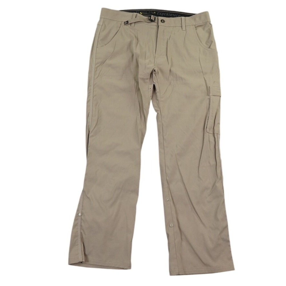 prAna Zion Hiking Pants Mens 36x30 Tan Stretch Outdoor Gorpcore Cargo Logo